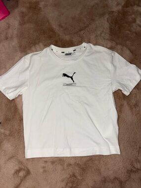 Puma White Tee with Black Logo - Men's Short Sleeve
